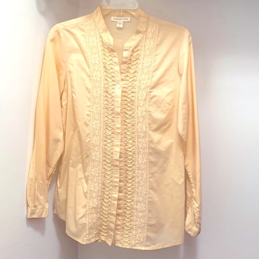 Long sleeve cream colored button up